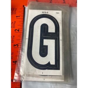 Vintage Meyercord Kwik-Space Letter G Black Self Stick NOS 974-G Sign Decal